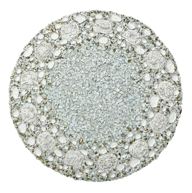 Deepmoon, glazed ceramic, porcelain shards, 300cm, 2024-2025